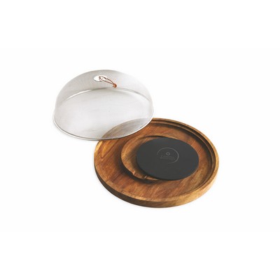 Twine Living® Modern Manor Slate & Acacia Cheese Board Dome