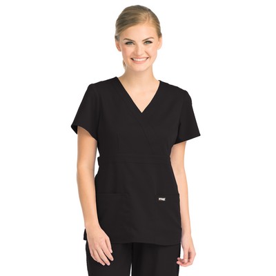 Grey's Anatomy Classic - Women's Two-Pocket Mock Wrap Riley Scrub Top