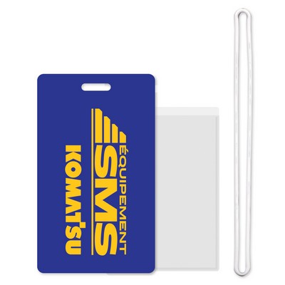 Slip-In Pocket Plastic Luggage Tag Spot Color Imprint on Front with 6" Loop